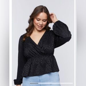 Forever 21 Leopard Print Surplice Top